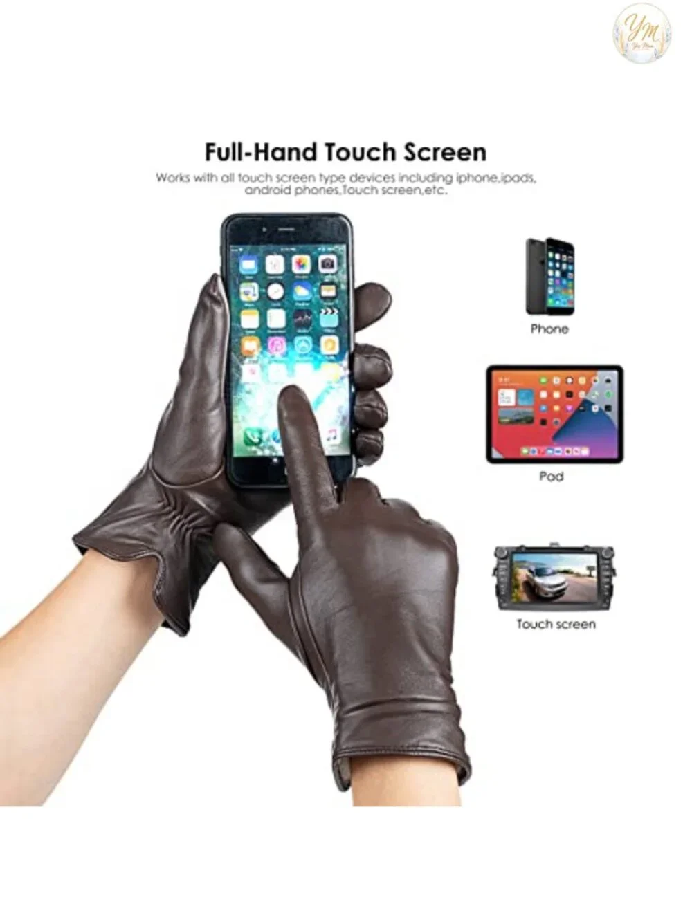 Women's Winter Leather Touchscreen Texting Driving Lambskin Warm Gloves